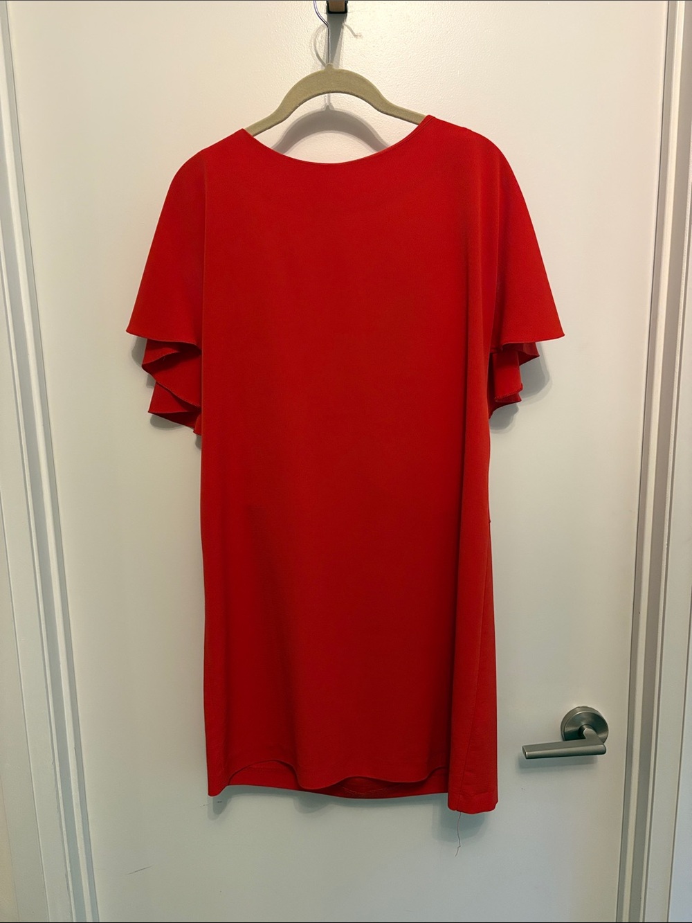 Zara Red Flutter Sleeve Mini Dress